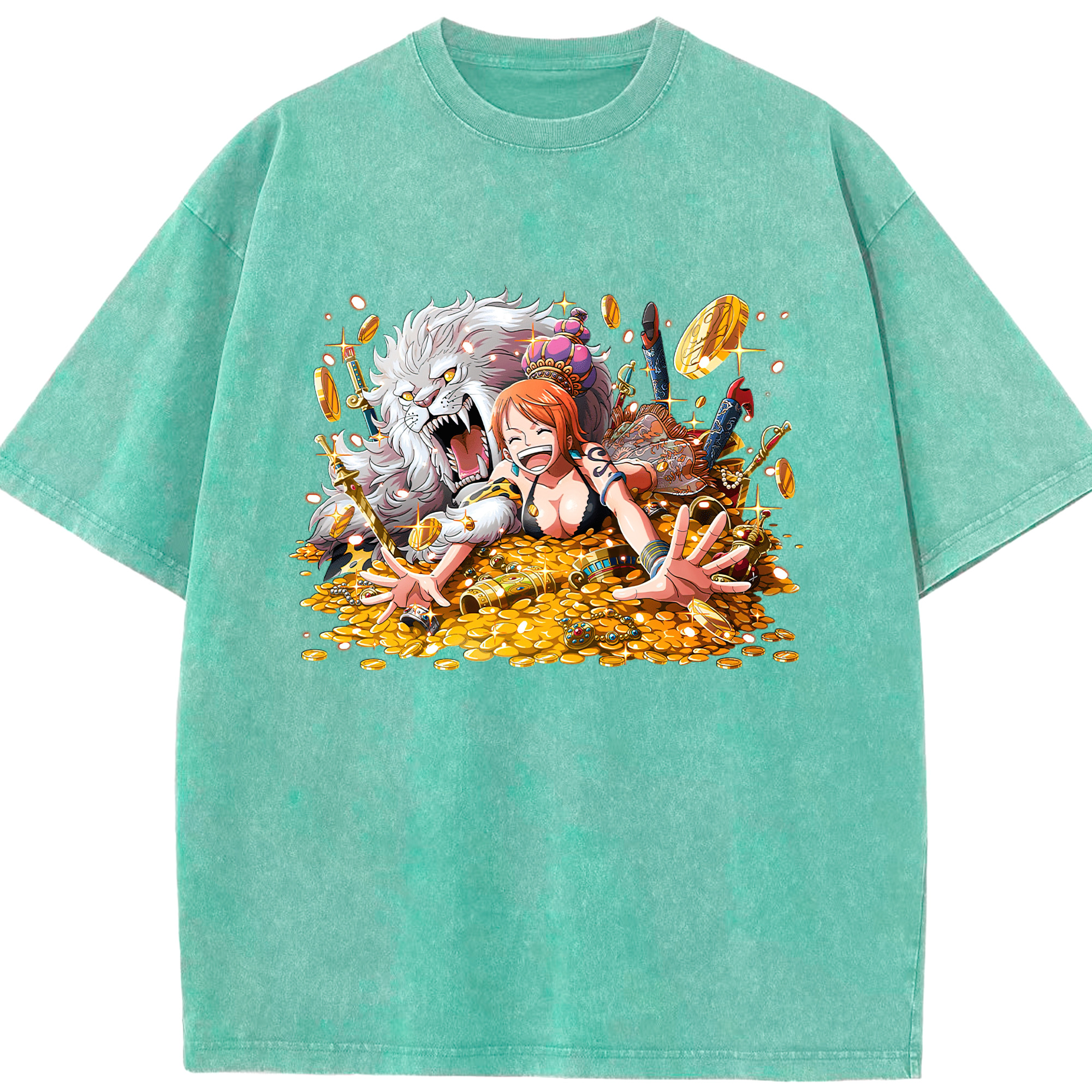 ワンピース ナミ ONE PIECE Nami 綿100% ヴィンテージ風 半袖Tシャツ（フロントプリント）